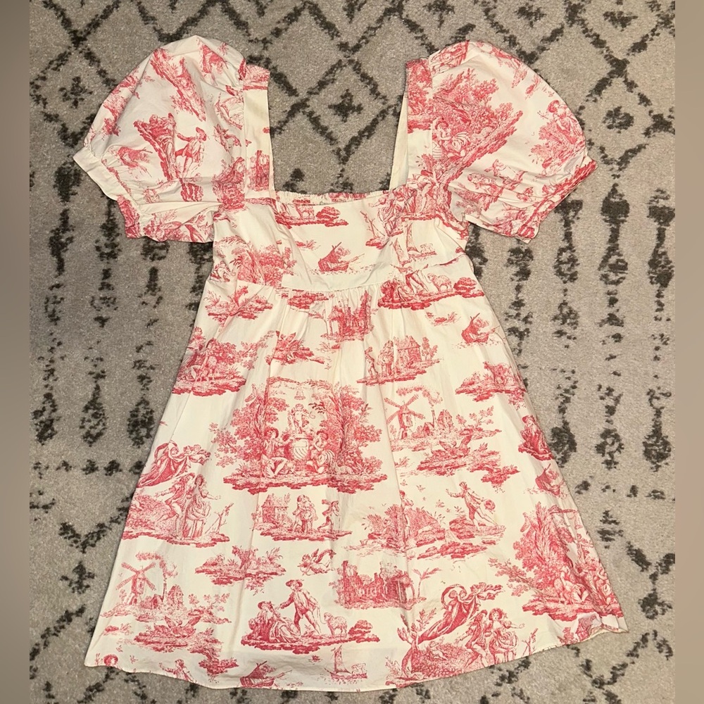 Laura Ashley x Urban Outfitters Uo Pink Penelope Cherub Babydoll Mini Dress